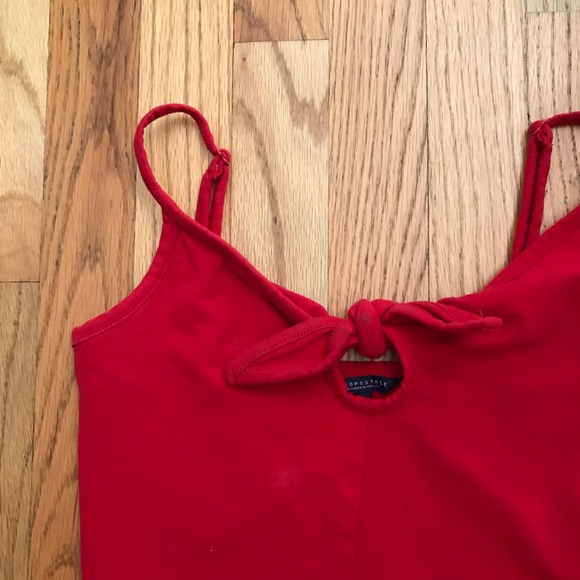 Aeropostale Keyhole Red Crop Tank Top - Picture 3 of 3